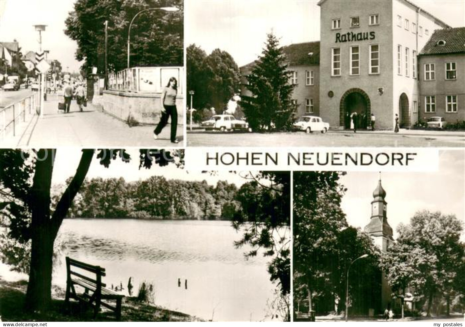 73750972 Hohen Neuendorf Strassenpartie Rathaus Seepartie Kirchturm Hohen Neuend - Hohen Neuendorf