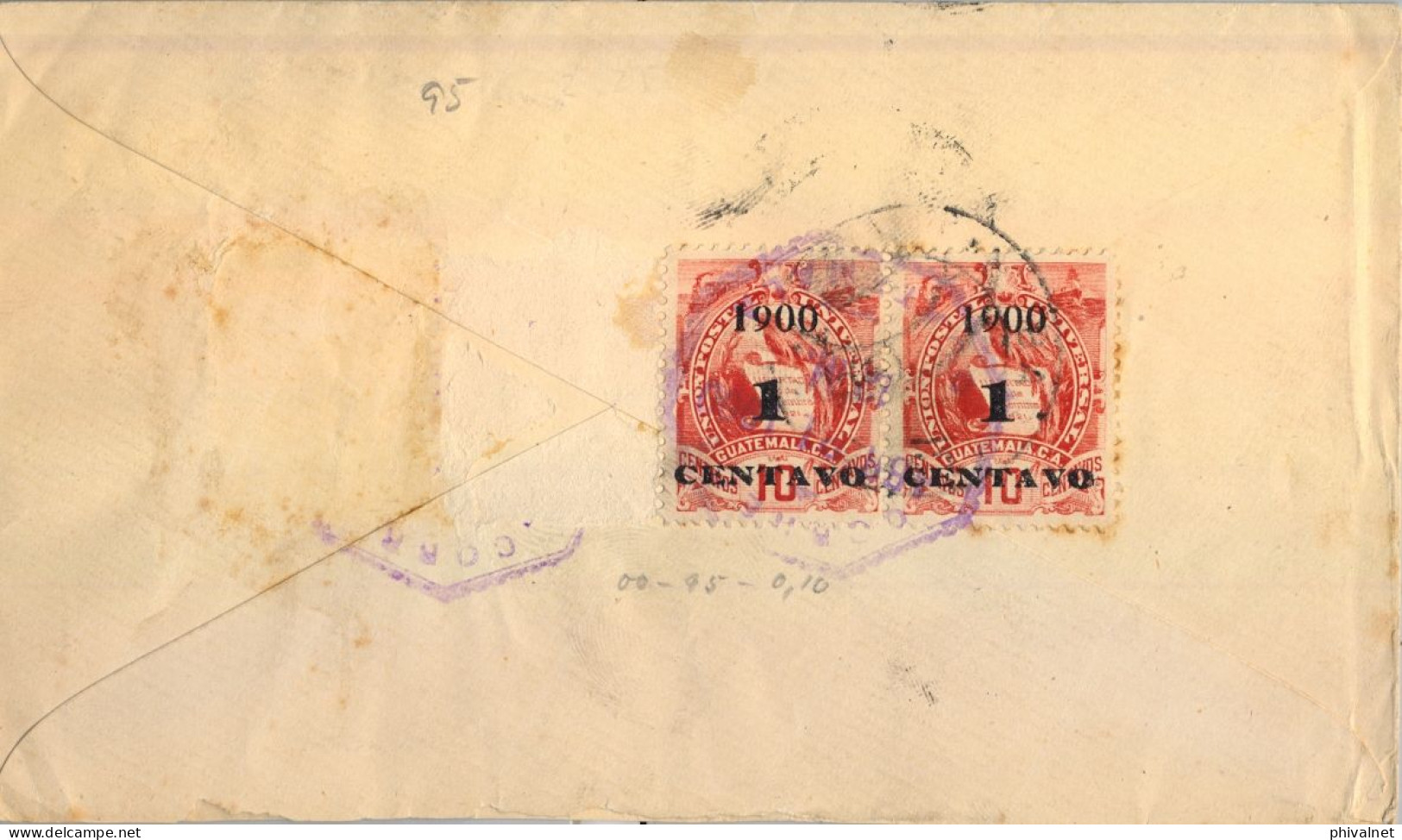 1900 GUATEMALA - BARCELONA , SOBRE ENTERO POSTAL CIRCULADO VIA PUERTO BARRIOS - Guatemala