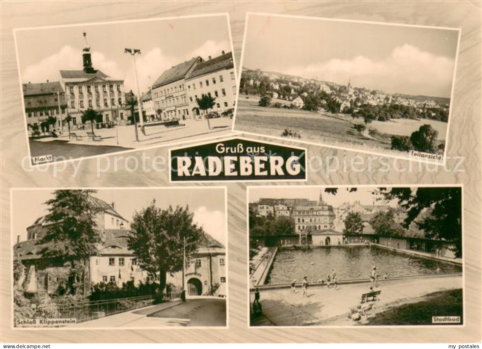 73750963 Radeberg Sachsen Markt Teilansicht Schloss Klippenstein Stadtbad Radebe - Autres & Non Classés