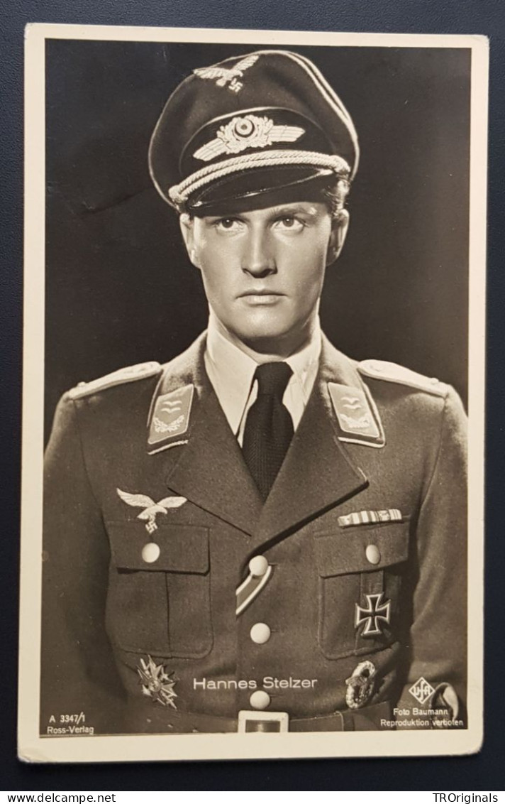 GERMANY THIRD 3rd REICH ORIGINAL WWII CARD IRON CROSS WINNERS - LUFTWAFFE HANNES STELZER - War 1939-45