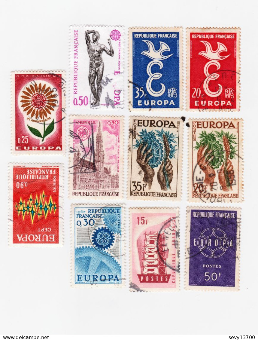 France - Lot De 24 Timbres Oblitérés Différents Europa - Collections