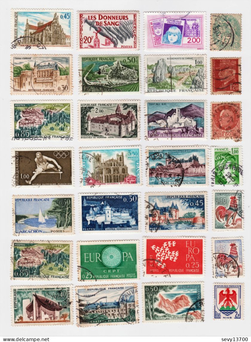 France - Lot De 75 Timbres Oblitérés Différents - Collections