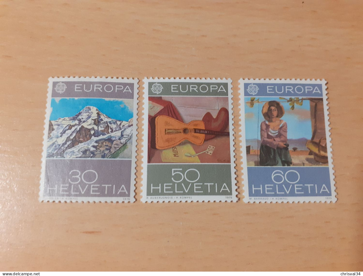 TIMBRES  SUISSE  EUROPA   1975    N  980  A  982   COTE  3,00  EUROS      NEUFS  LUXE** - 1975