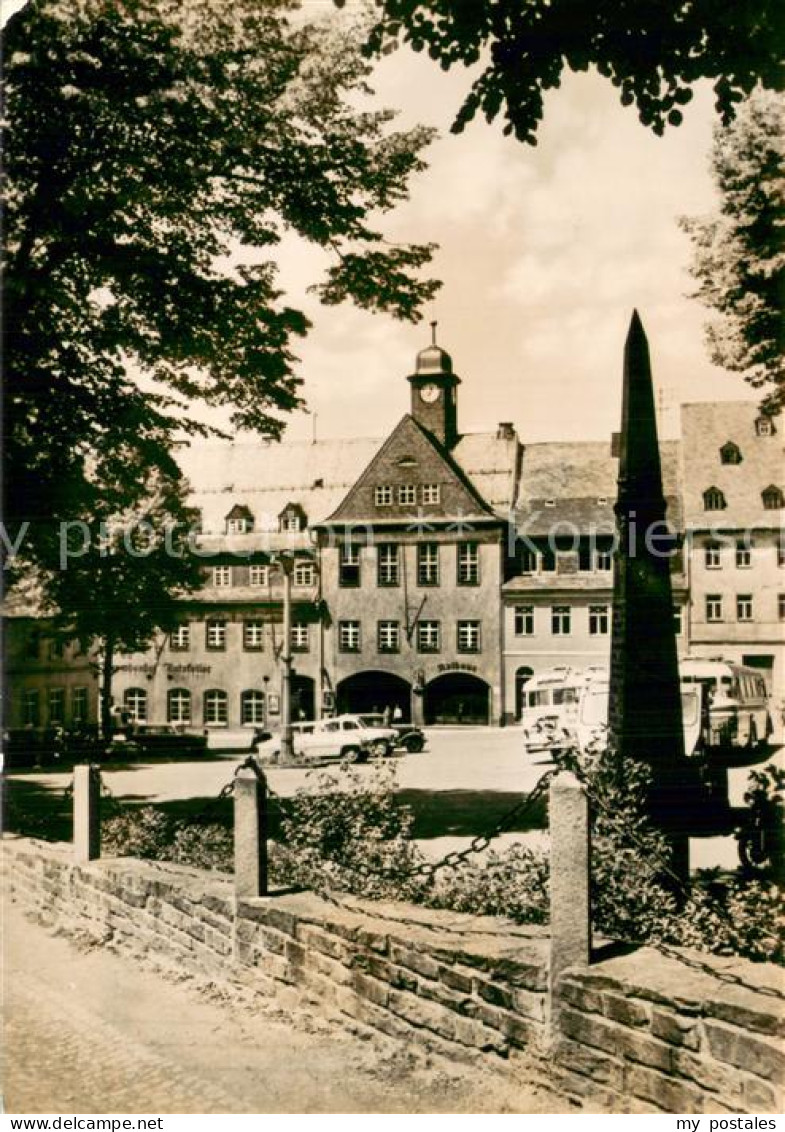 73750909 Wolkenstein Erzgebirge Rathaus Mit Postsaeule Wolkenstein Erzgebirge - Otros & Sin Clasificación