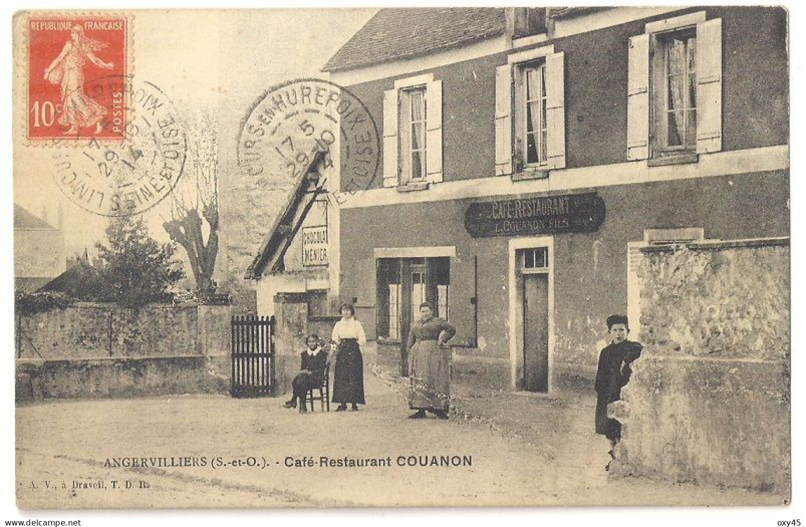 Angervilliers - Café Restaurant Couanon Cachet Poste De Limours-en-Hurepoix - Andere & Zonder Classificatie