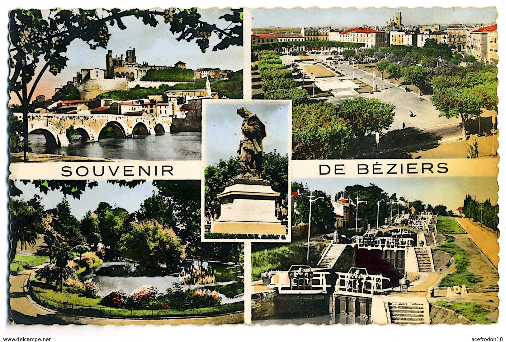 Souvenir De Béziers - Place De La Citadelle - Statue Paul Riquet - Beziers