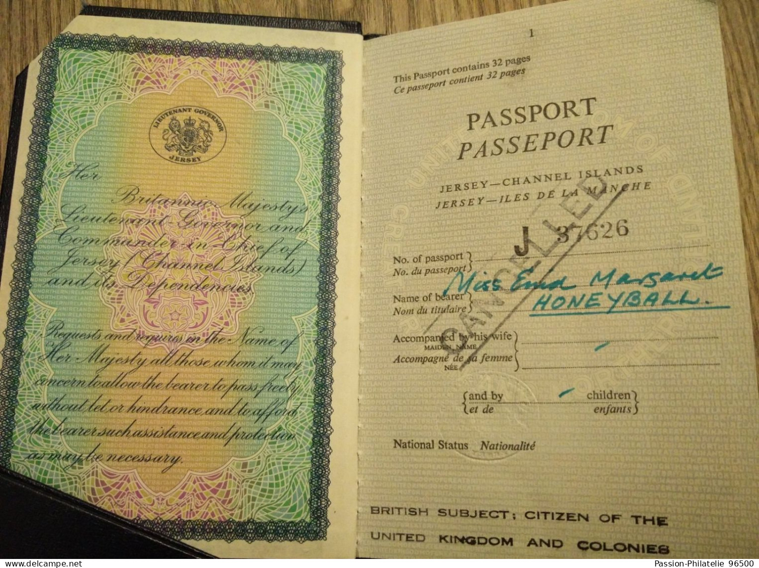 Jersey Island British Passport 1964. Passeport , Reisepass - Historical Documents
