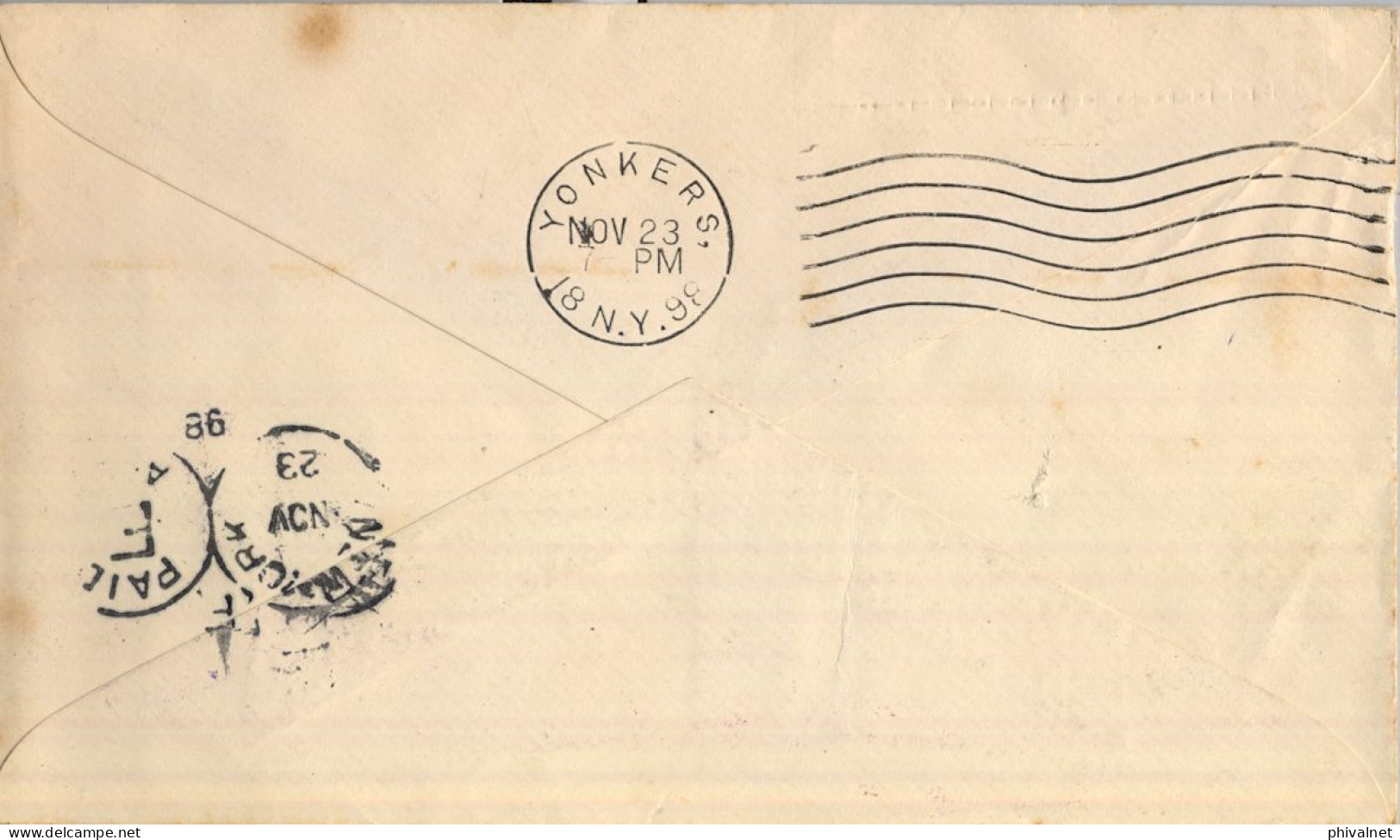 1898 GUATEMALA  , SOBRE ENTERO POSTAL CIRCULADO , LLEGADA A YONKERS Y TRÁNSITO DE NEW YORK - Guatemala