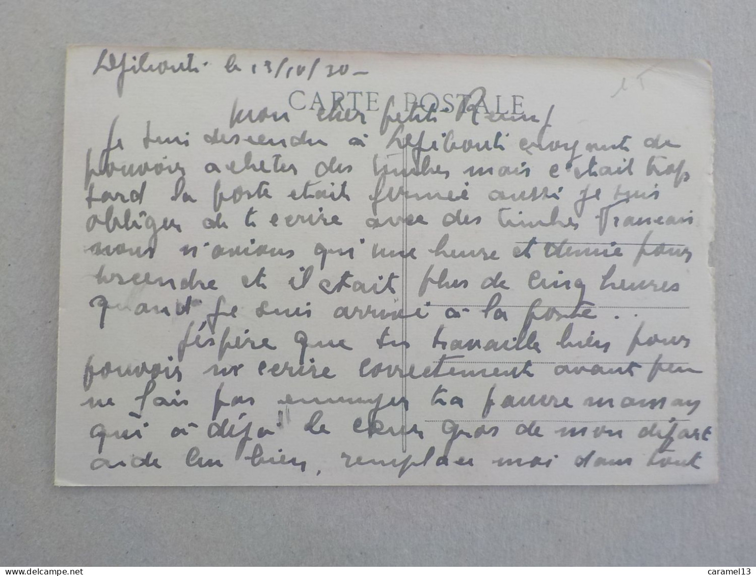 CPSM -  AU PLUS RAPIDE - DJIBOUTI - AVENUE DE LA REPUBLIQUE    - VOYAGEE 1930 NON TIMBREE   - FORMAT CPA - Gibuti