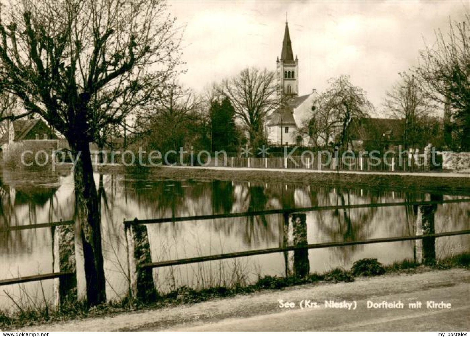 73750821 See Niesky Dorfteich Mit Kirche See Niesky - Niesky