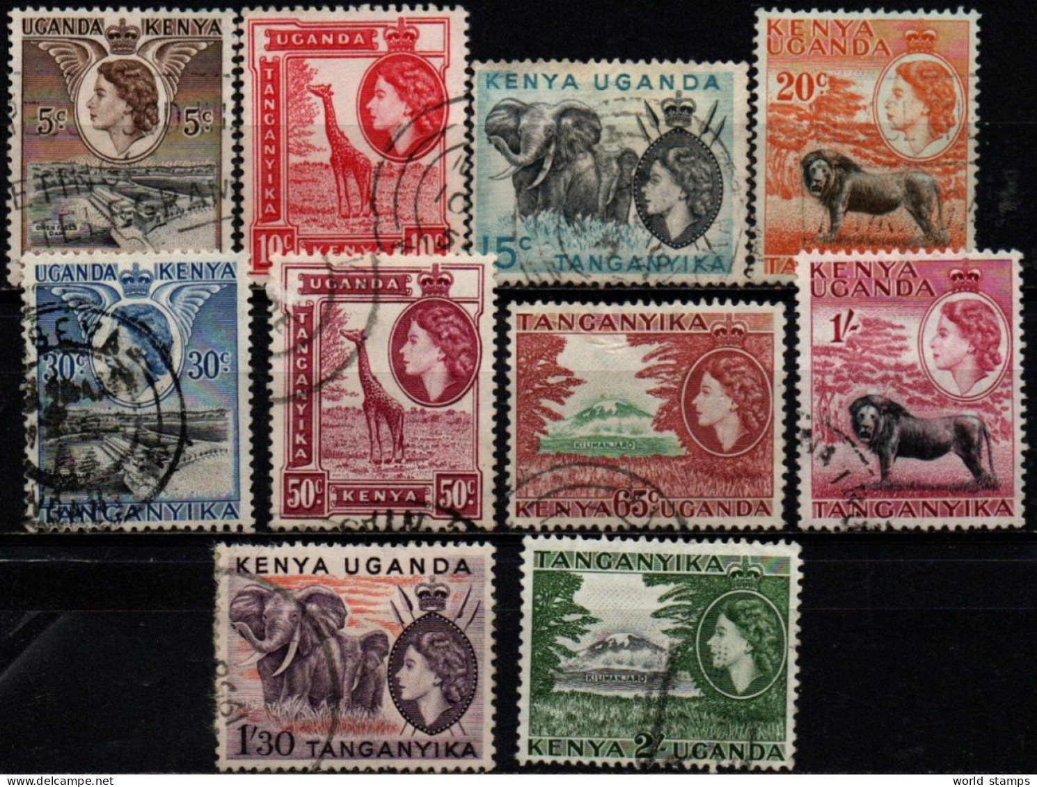 K.U.T. 1954-8 O - Kenya, Ouganda & Tanganyika
