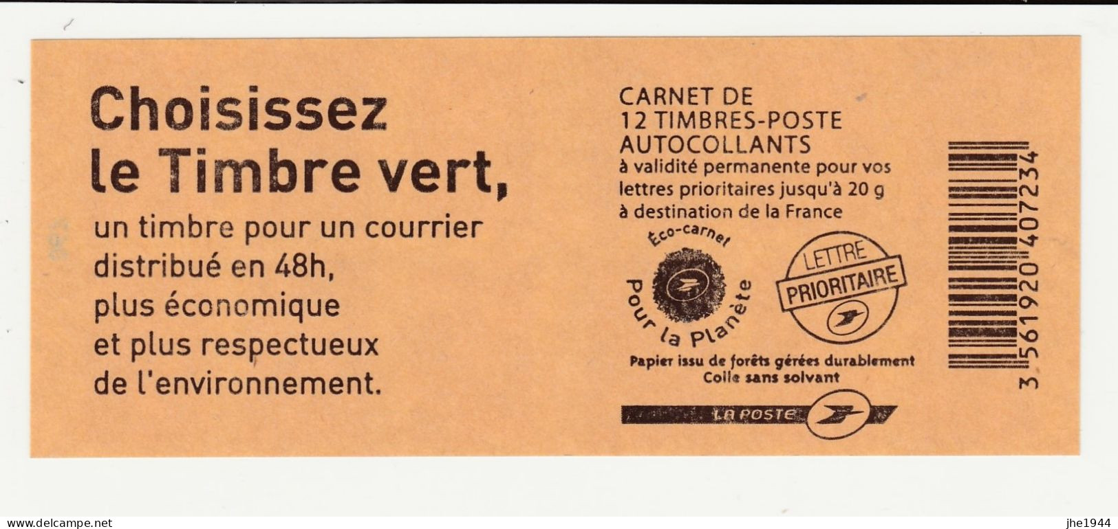 France Carnet N° 590-C2 ** Choisissez Le Timbre Vert - Otros & Sin Clasificación