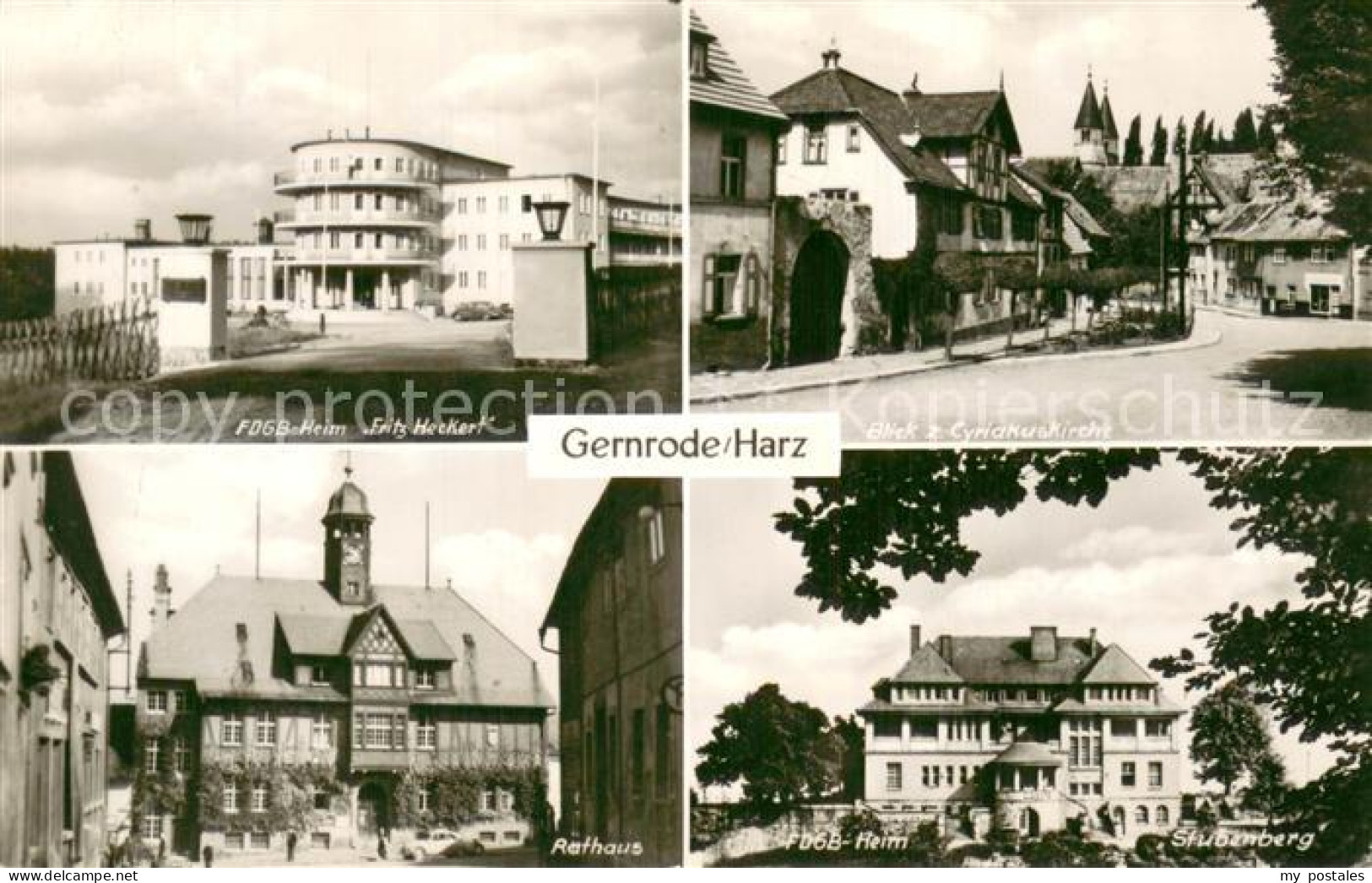 73750656 Gernrode Harz FDGB Heim Fritz Heckert Cyriakuskirche Rathaus FDGB Heim  - Other & Unclassified