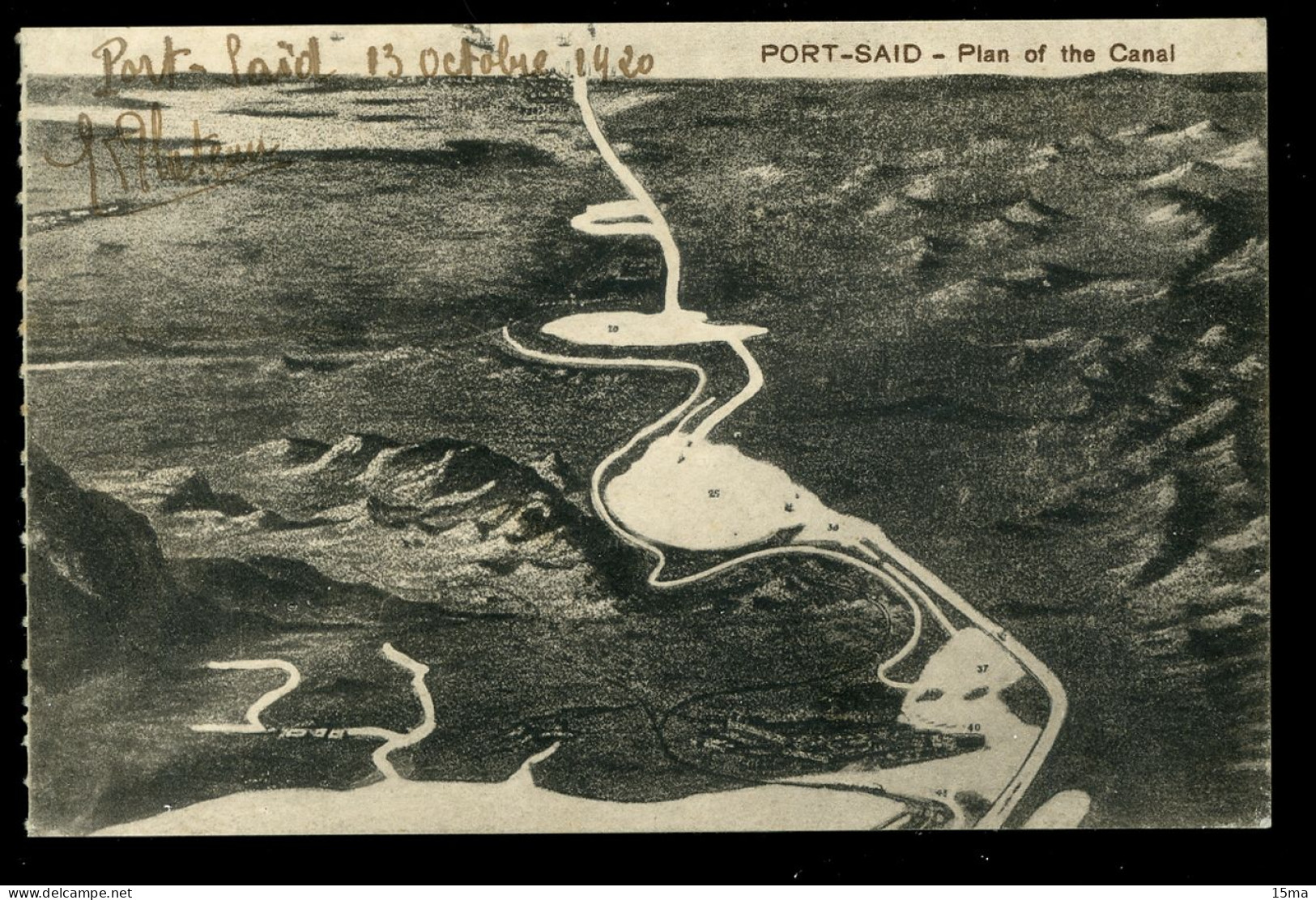 Port Said Plan Of The Canal - Puerto Saíd