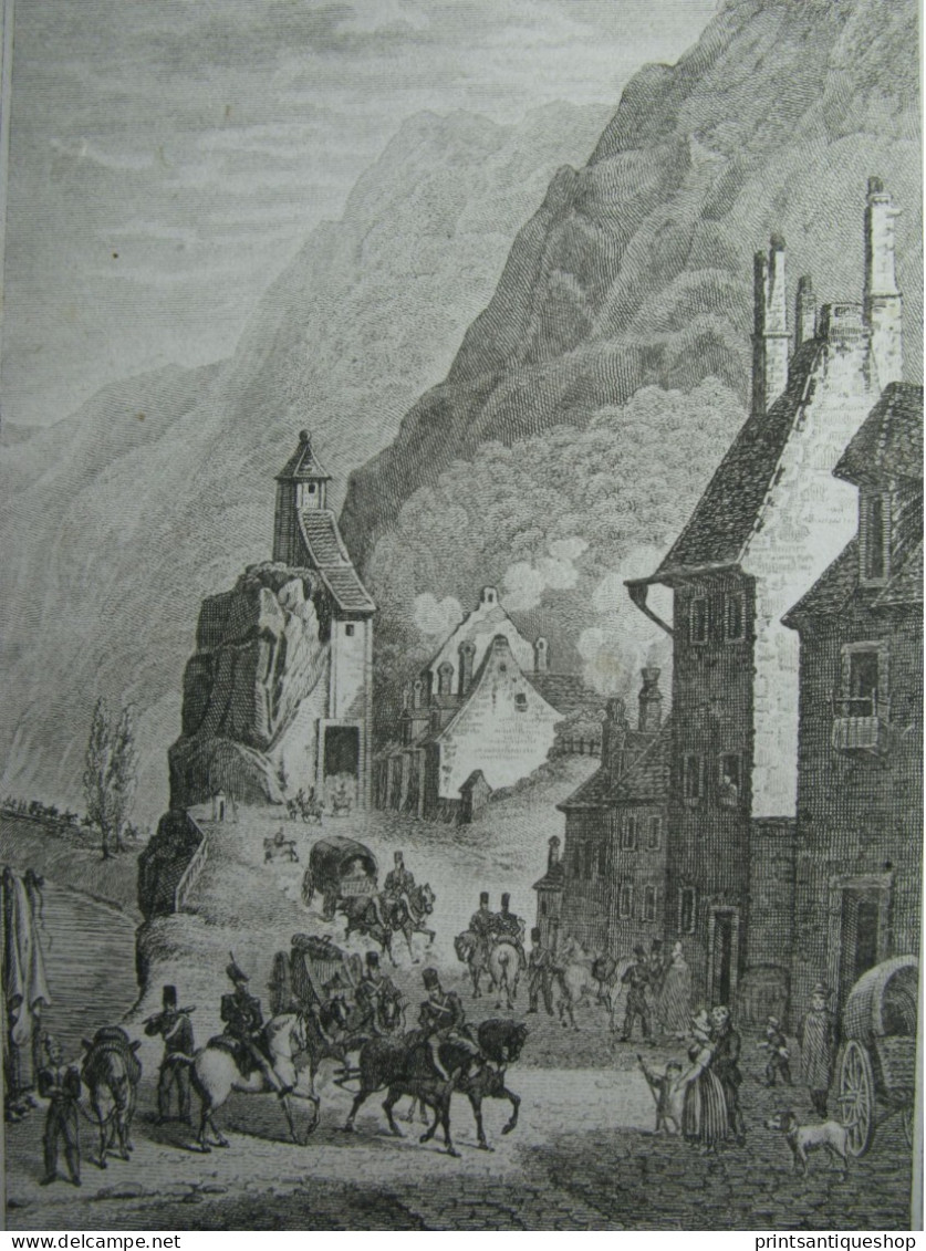 France Gravure Originale Das Felsenthor Zu Besancon - Prints & Engravings