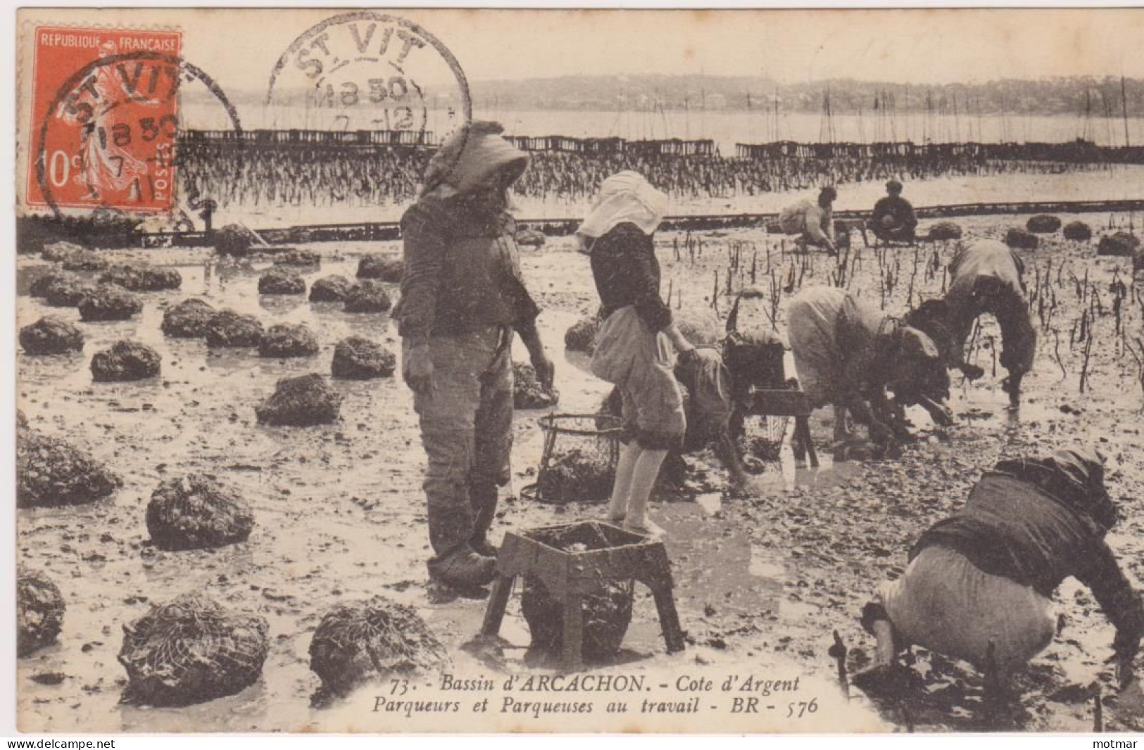 Arcachon, Parc Aux Huîtres, Parqueurs Et Parqueuses Au Travail- Coiffes - Altri & Non Classificati