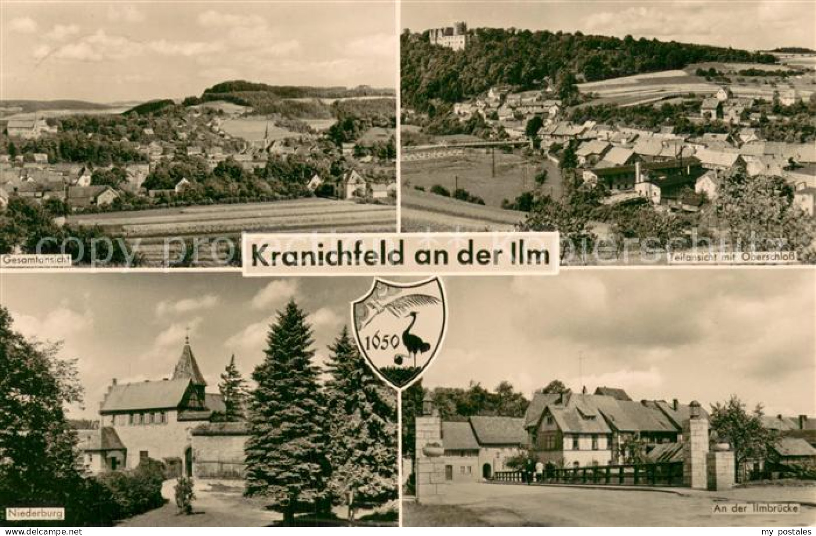 73750582 Kranichfeld Panorama Teilansicht Mit Oberschloss Niederburg An Der Limb - Kranichfeld