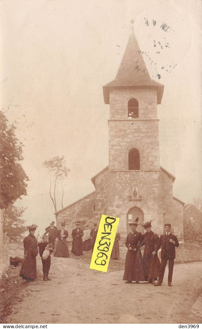 GROSLEE (Ain) - L'Eglise - Carte-Photo, Voyagé 1908 (2 Scans) Convert, 36 Rue Bardiaux à Vichy - Non Classés