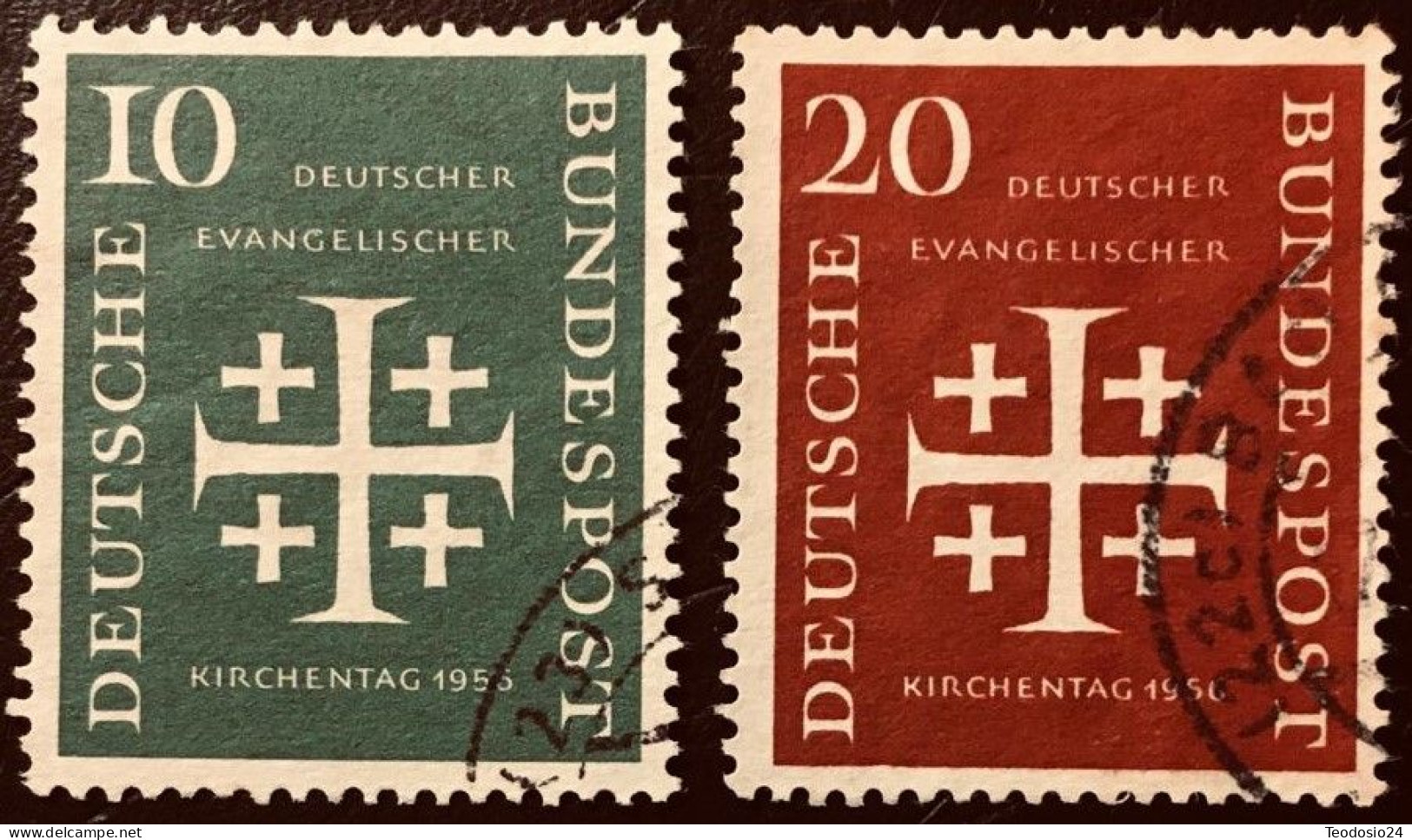 RFA 1956  10 P. E 20 P. IGLESIA EVANGELICA - Used Stamps