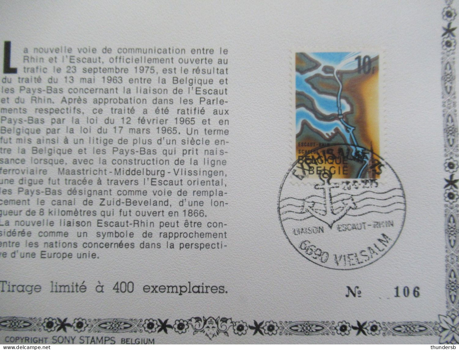 1780 'Escaut-Rhin' - Tirage Limité à 400 Exemplaires! - Commemorative Documents