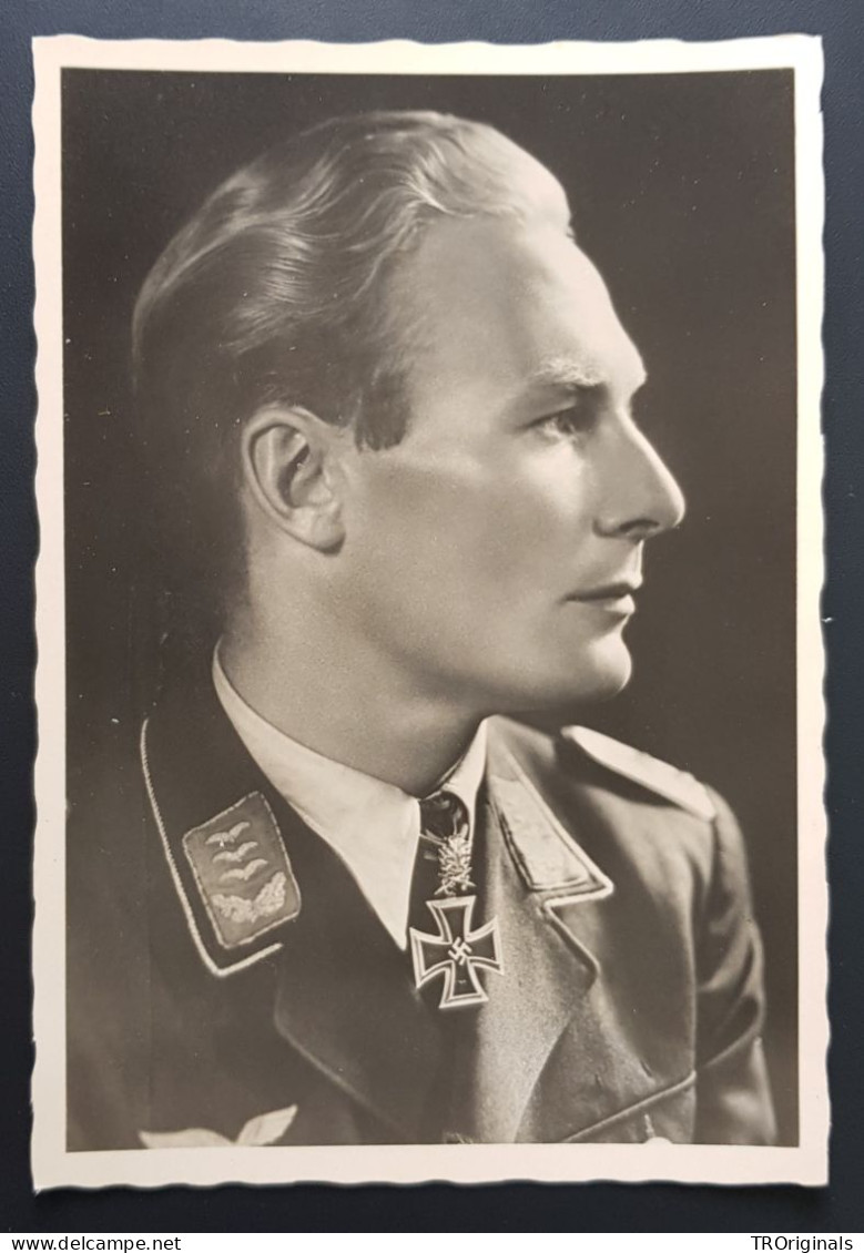 GERMANY THIRD 3rd REICH ORIGINAL WWII CARD IRON CROSS WINNERS - LUFTWAFFE MAJOR BAUMBACH - War 1939-45