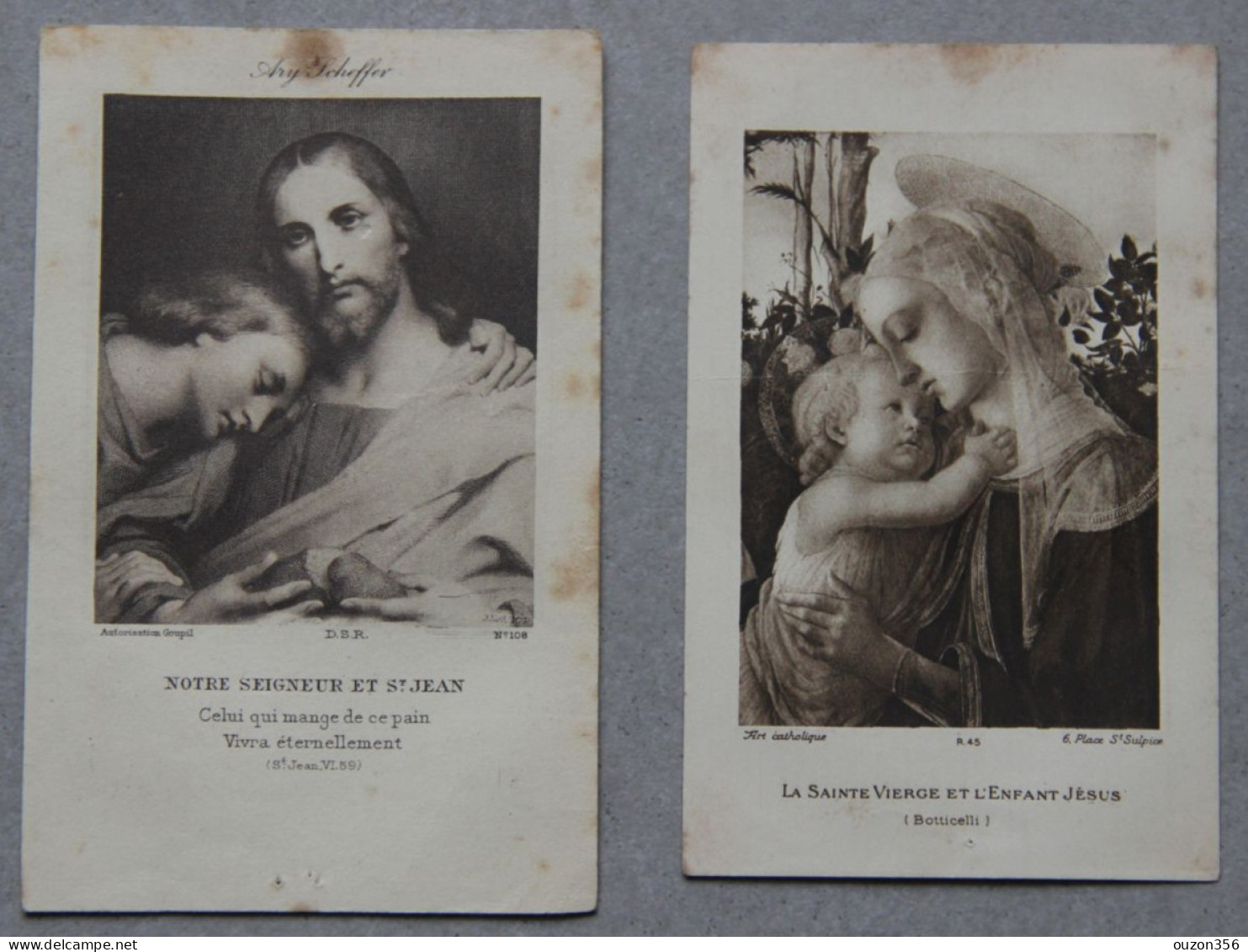 Lot De 2 Images Pieuses, Notre Seigneur Et St Jean, Sainte Vierge Et Enfant Jésus - Devotion Images