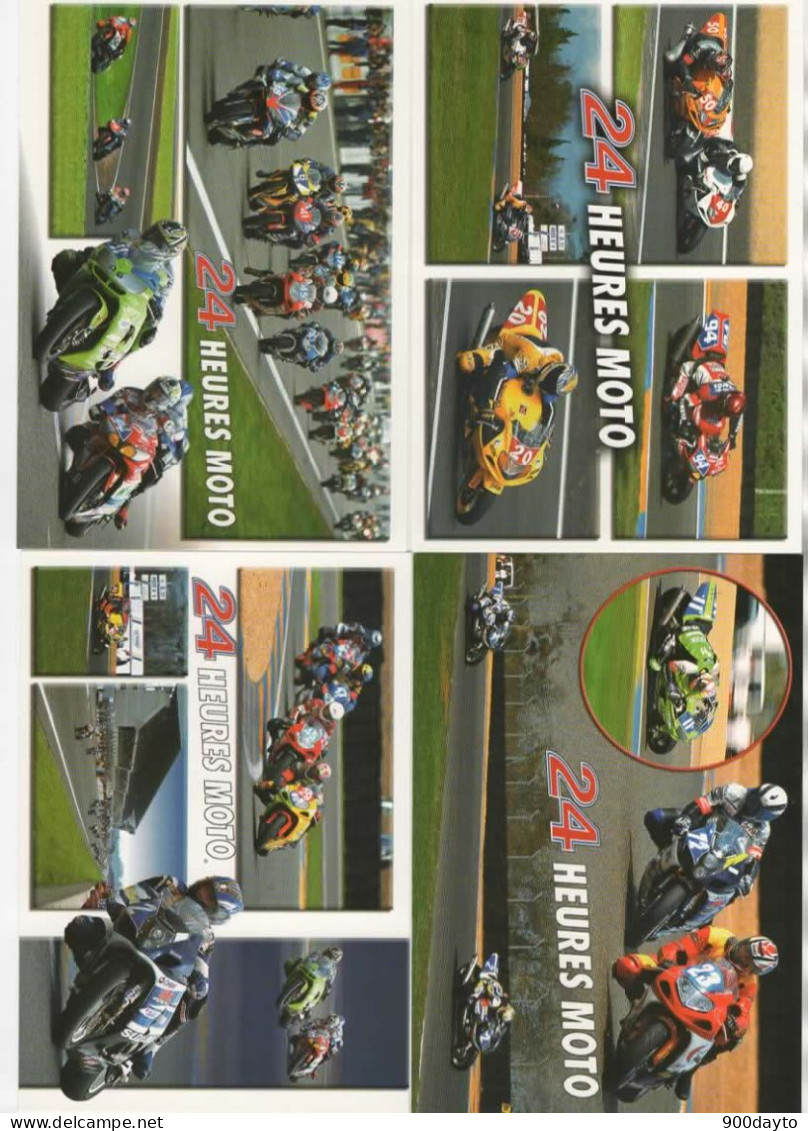 Lot De 4 CP. MOTO. Les 24 Heures Du Mans.. - Motorbikes