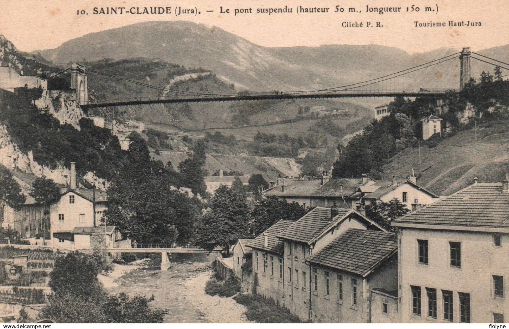 Saint Claude - Vue Sur Le Pont Suspendu Et La Ville - Saint Claude