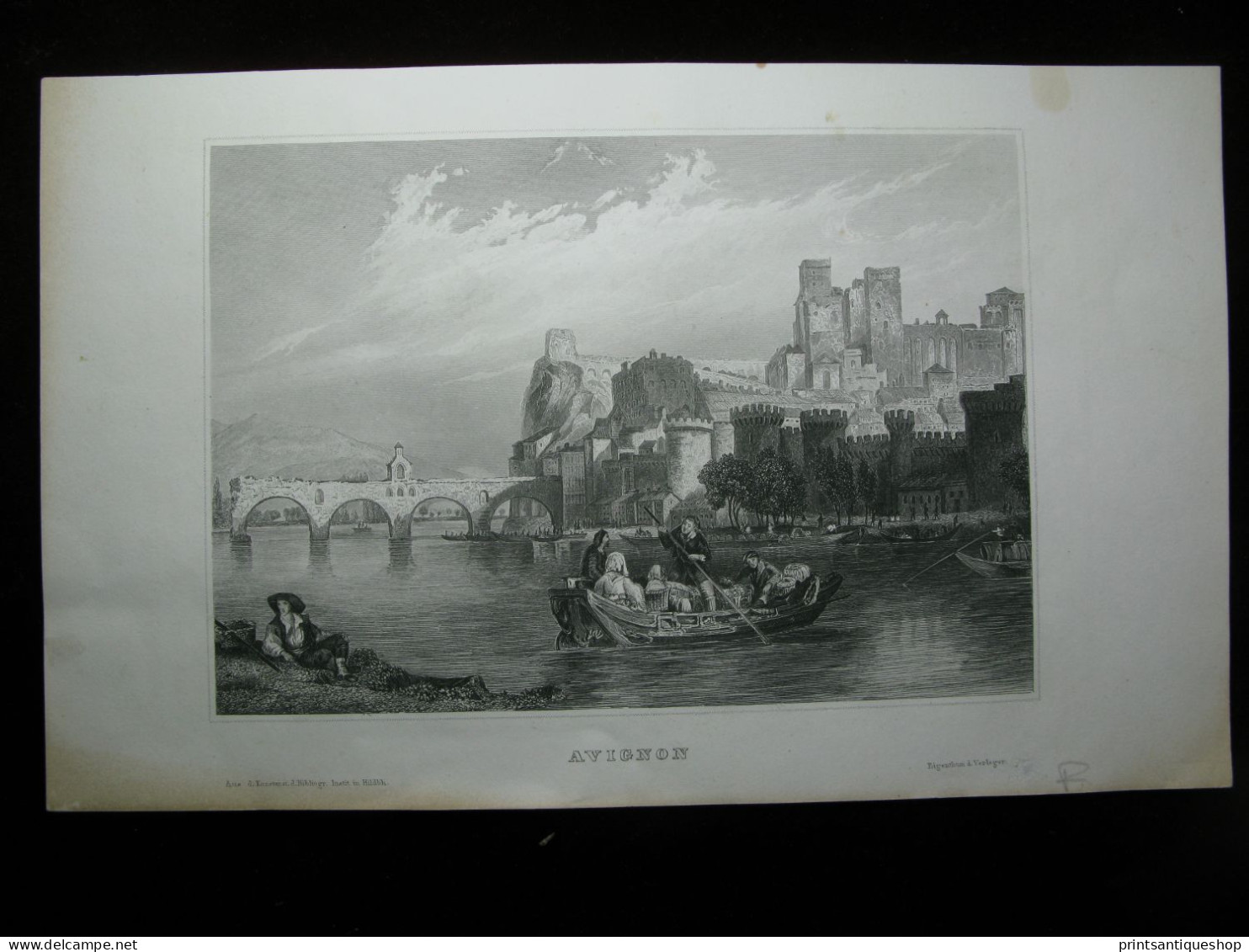 France Gravure Originale Vaucluse, Avignon, Palais Des Papes - Prints & Engravings