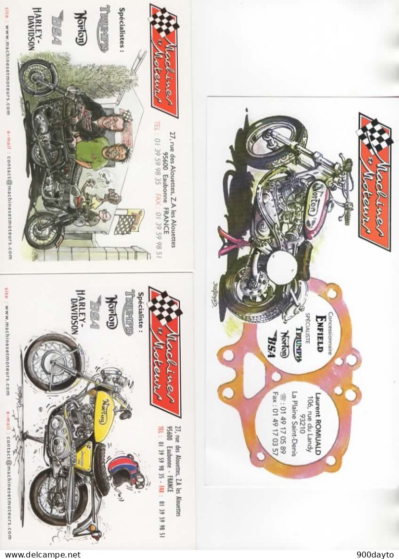 Lot De 7 CP. MOTO. Publicité Pour Un Magasin Moto. - Motorräder