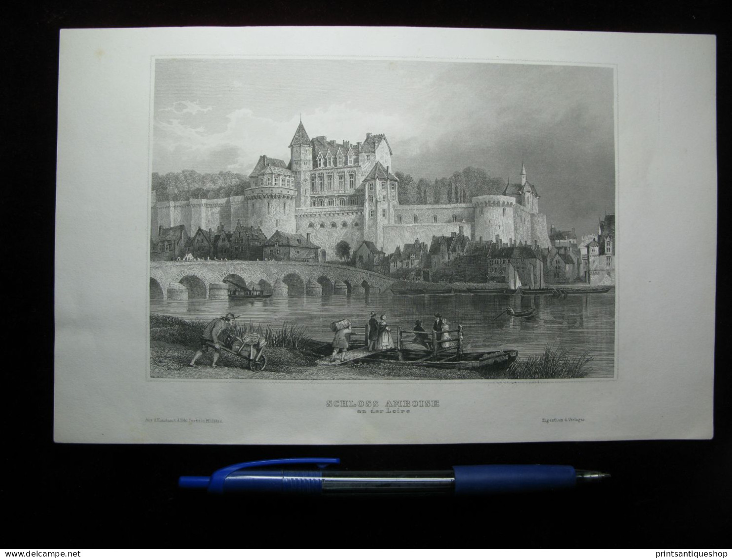 France Gravure Originale INDRE-ET-LOIRE. Chateau D'Amboise 1835 - Stiche & Gravuren