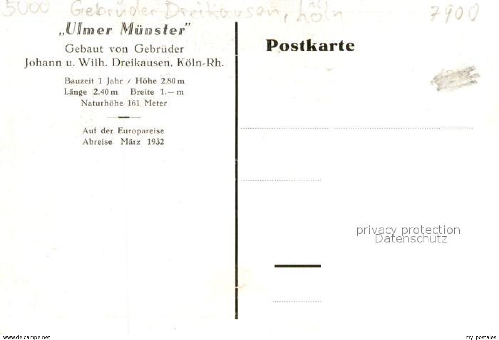 73748857 Koeln  Rhein Ulmer Muenster Modell Der Gebrueder Joh Und Wilh Dreikause - Köln