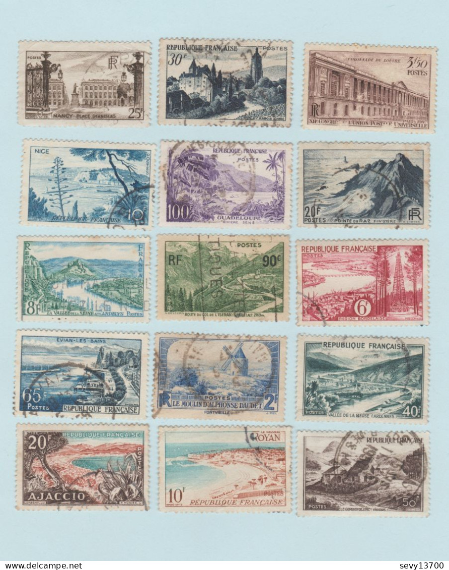 France Lot De 46 Timbres Avant 1960 - Château Eglise Edifice Sites - Colecciones Completas