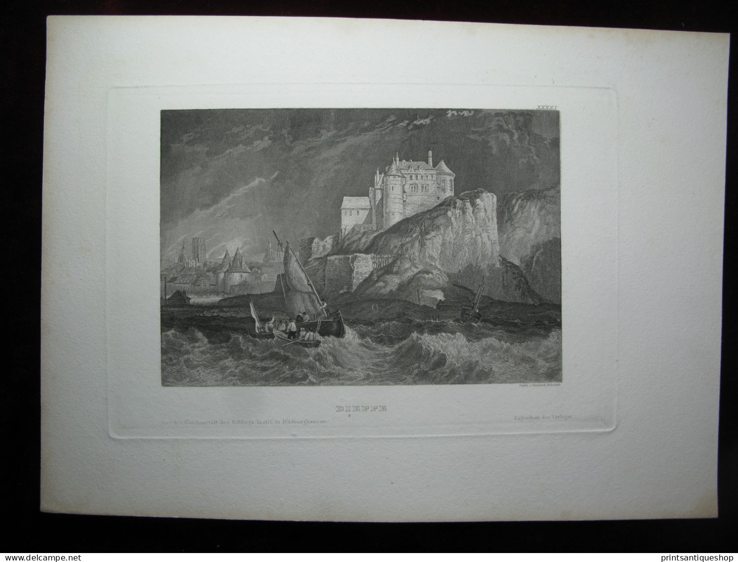 France Gravure Originale Dieppe - Estampes & Gravures