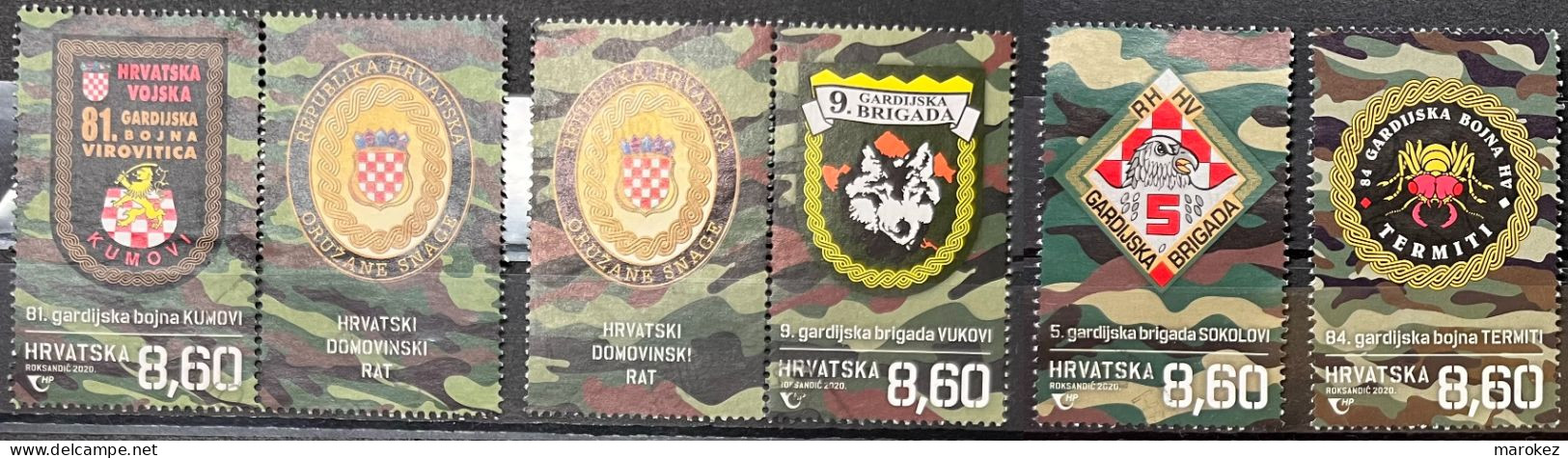 CROATIA 2020 Croatian War - Guard Brigades And Guard Battalions Postally Used Set MICHEL # 1454,1455,1456,1457 - Croatia