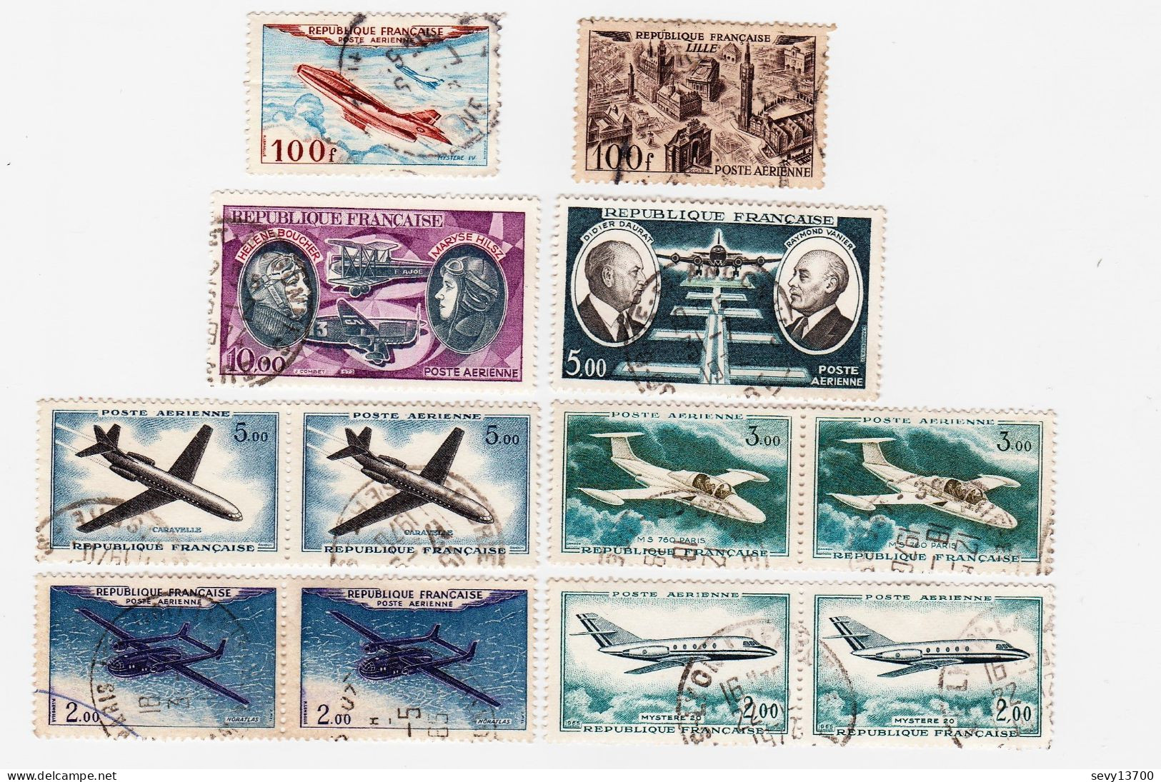 Lot 12 Timbres Poste Aérienne - Otros & Sin Clasificación