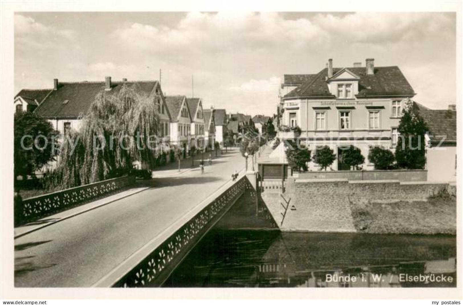 73748809 Buende Westfalen Elsebruecke Mit Schoenfaerberei Chem Reinigung Buende  - Buende