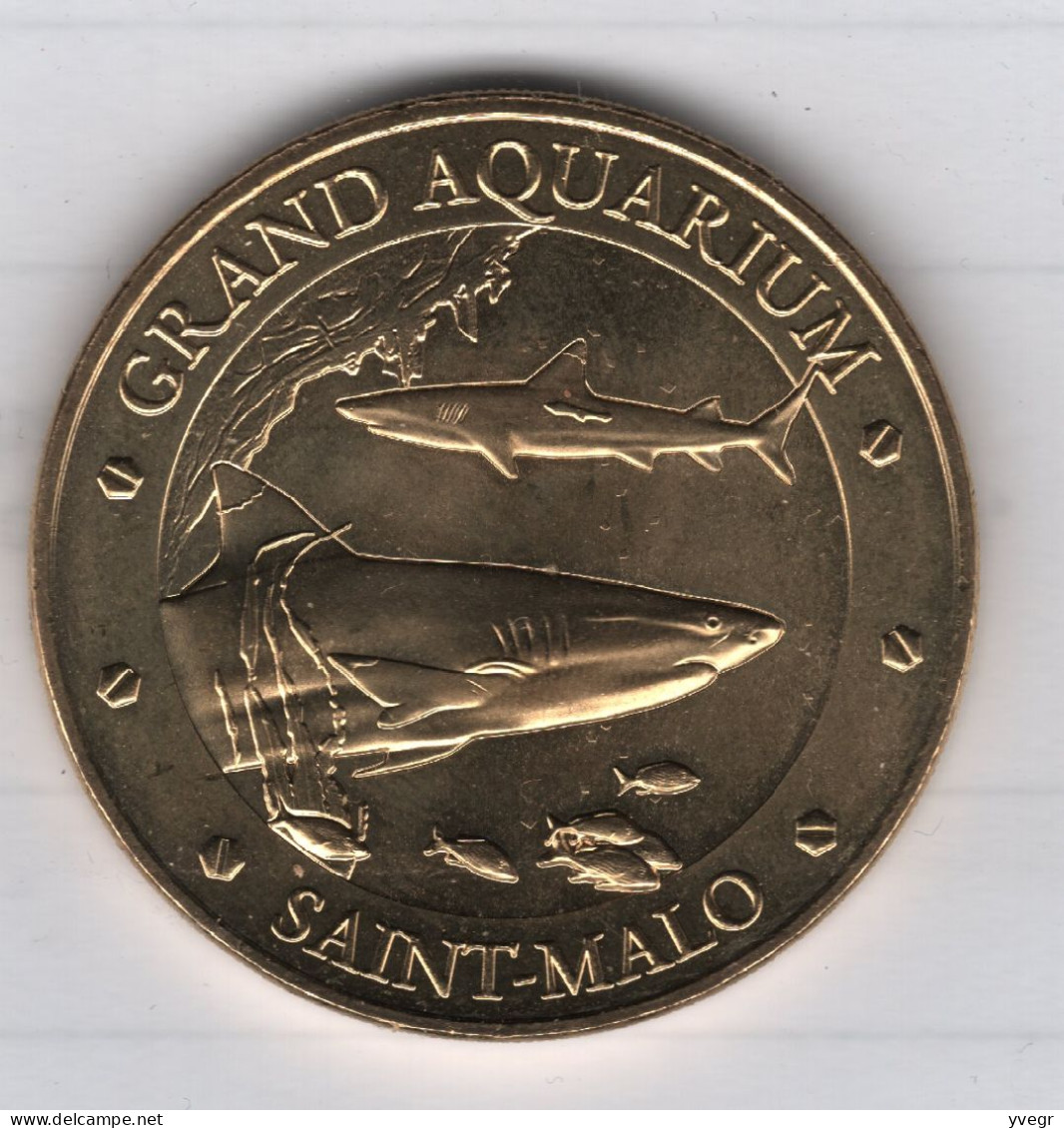 Jeton, Médaille Touristique De La Monnaie De Paris 35 Grand Aquarium De Saint Malo / Requins 2024 - 2024