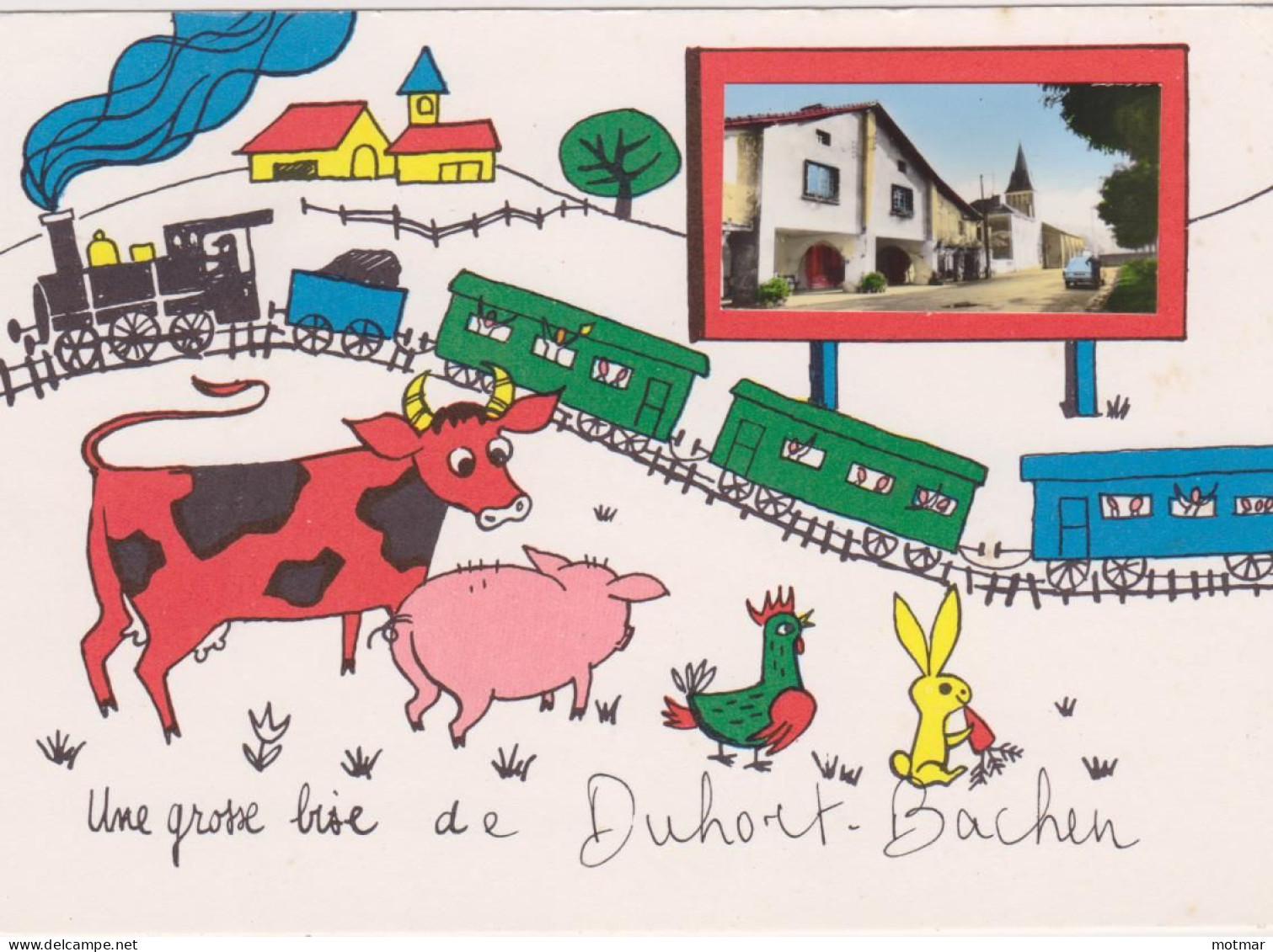 Une Grosse Bise De Duhort-Bachen - Petit Train - 15cm X 10,5 Cm - Sonstige & Ohne Zuordnung