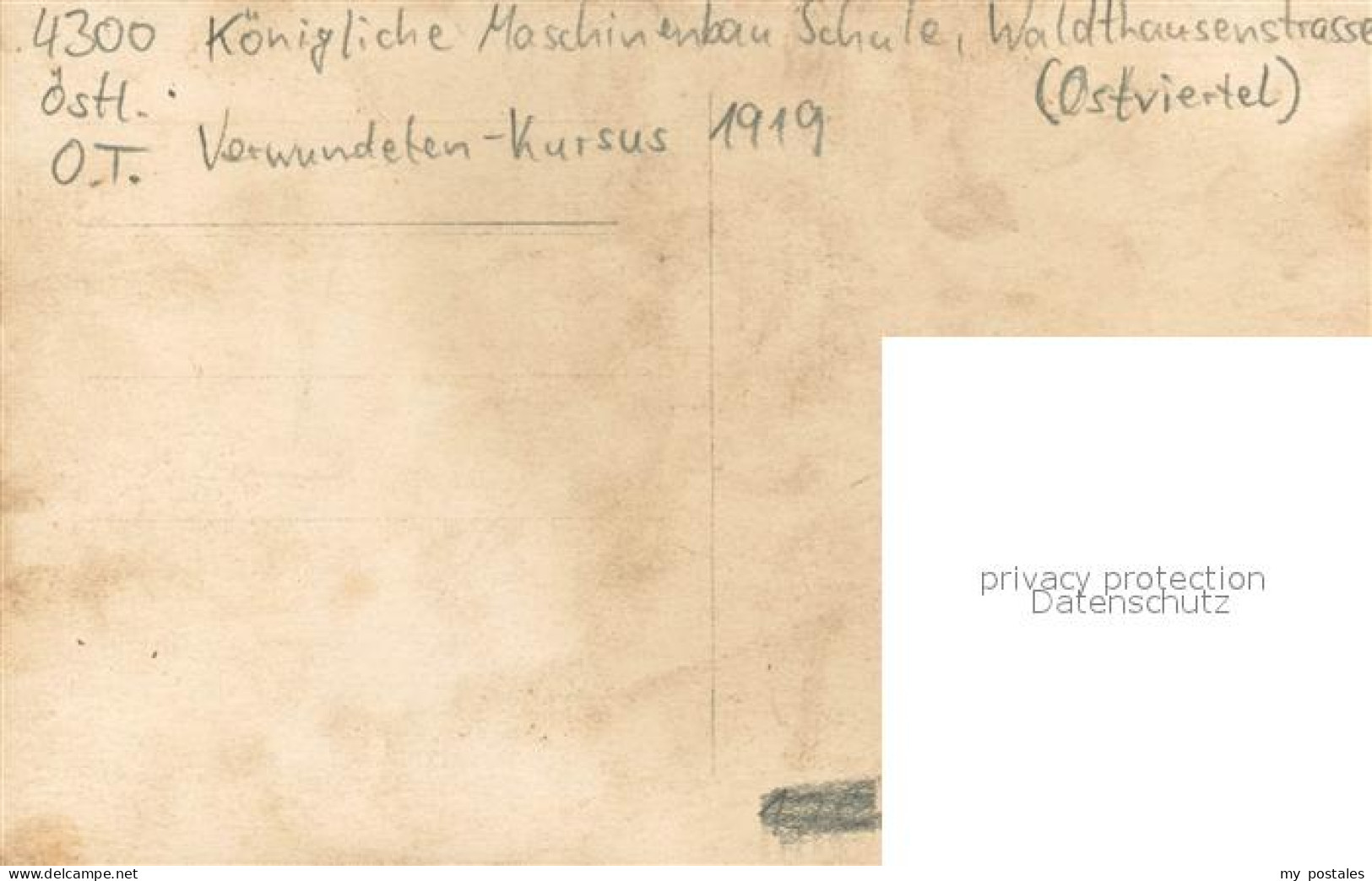 73748724 Essen  Ruhr Kgl Maschinenbau Schule Verwundeten Kurs 1919  - Essen