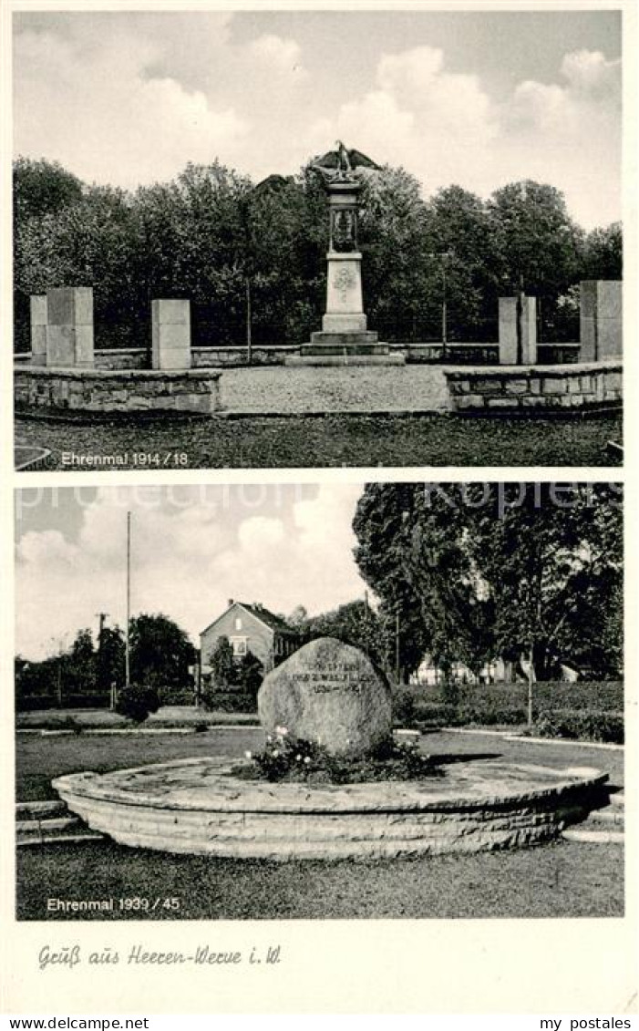 73748695 Heeren-Werve Ehrenmal 1914-18 Und Ehrenmal 1939-45 Heeren-Werve - Kamen