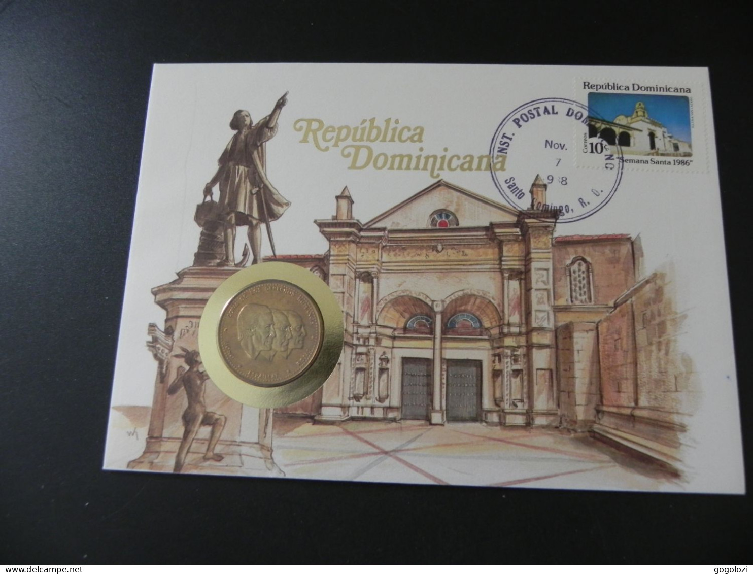 Dominican Republic 1/2 Peso 1983 - Cuna De Los Derechos Humanos - Bono Espaillat Rojas - Numis Letter 1988 - Dominicaanse Republiek
