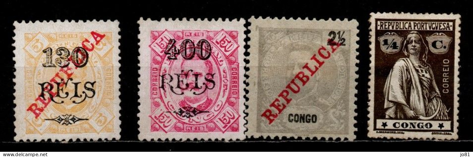 Congo Portugais Lot De 4 Timbres Différents Neuf Sans Gomme (X) Avec Charnière X MH - Congo Portugais