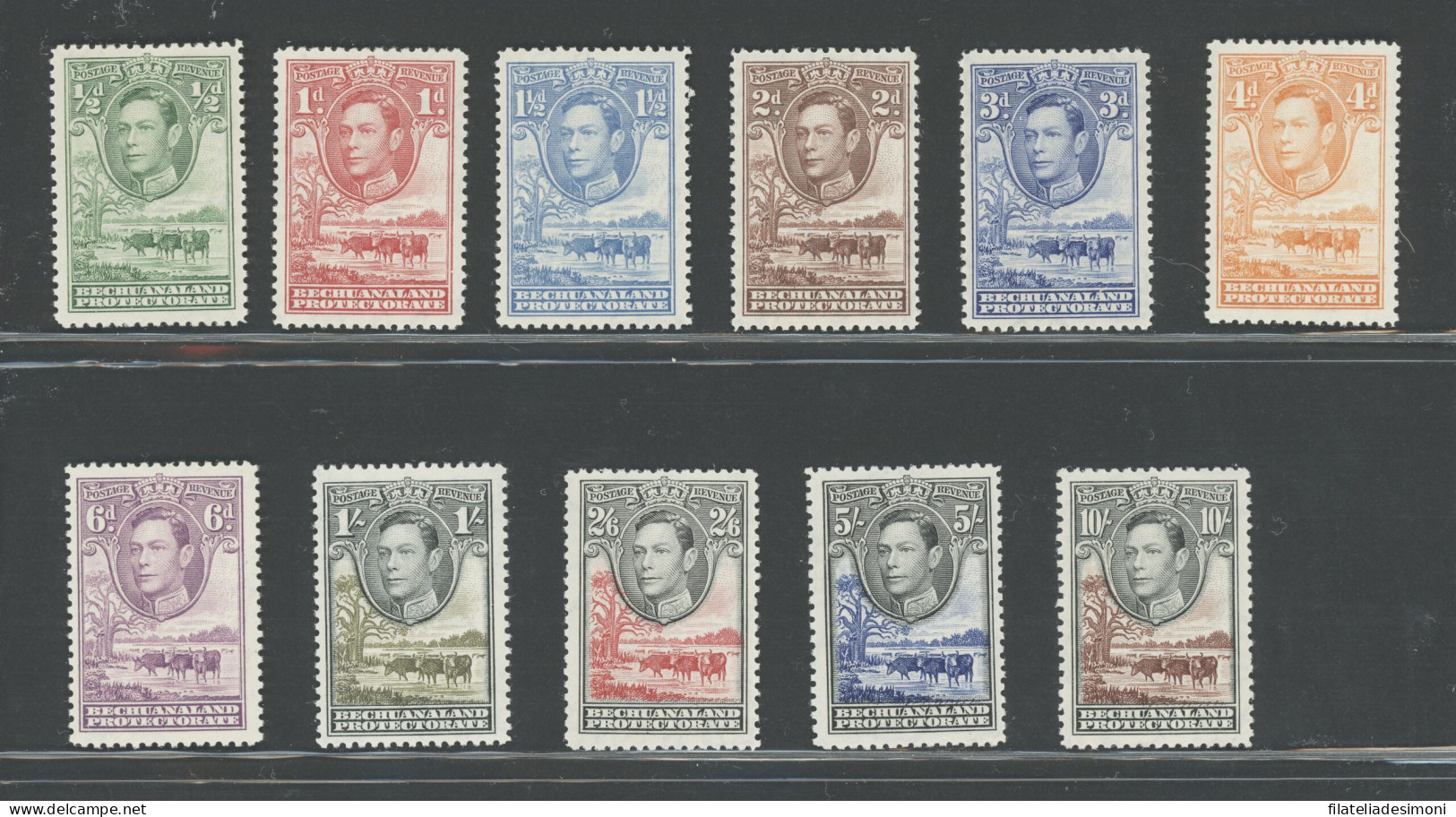 1938-52 Bechuanaland Protectorate, Stanley Gibbons N. 118-28, 11 Valori - Serie Completa - MNH** - Other & Unclassified