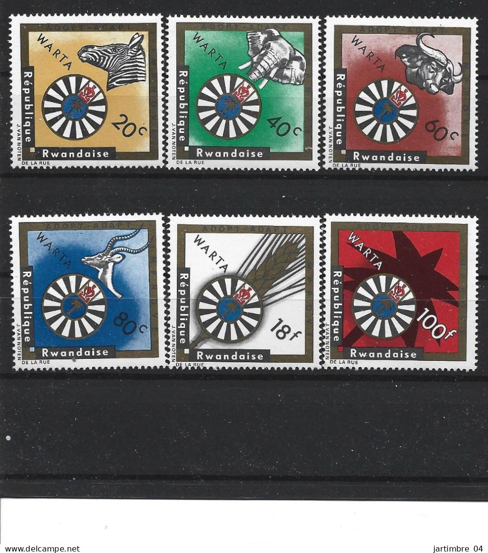 1967 RWANDA 213-18** Animaux, éléphant, Blé - Unused Stamps