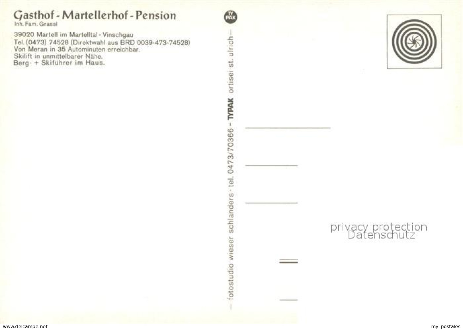 73748115 Martell  IT Gasthof Pension Martellerhof Sessellift  - Sonstige & Ohne Zuordnung