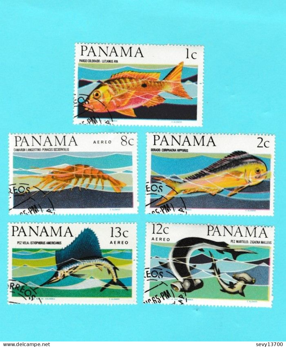 Panama Lot De 11 Timbres Les Poissons - Panama