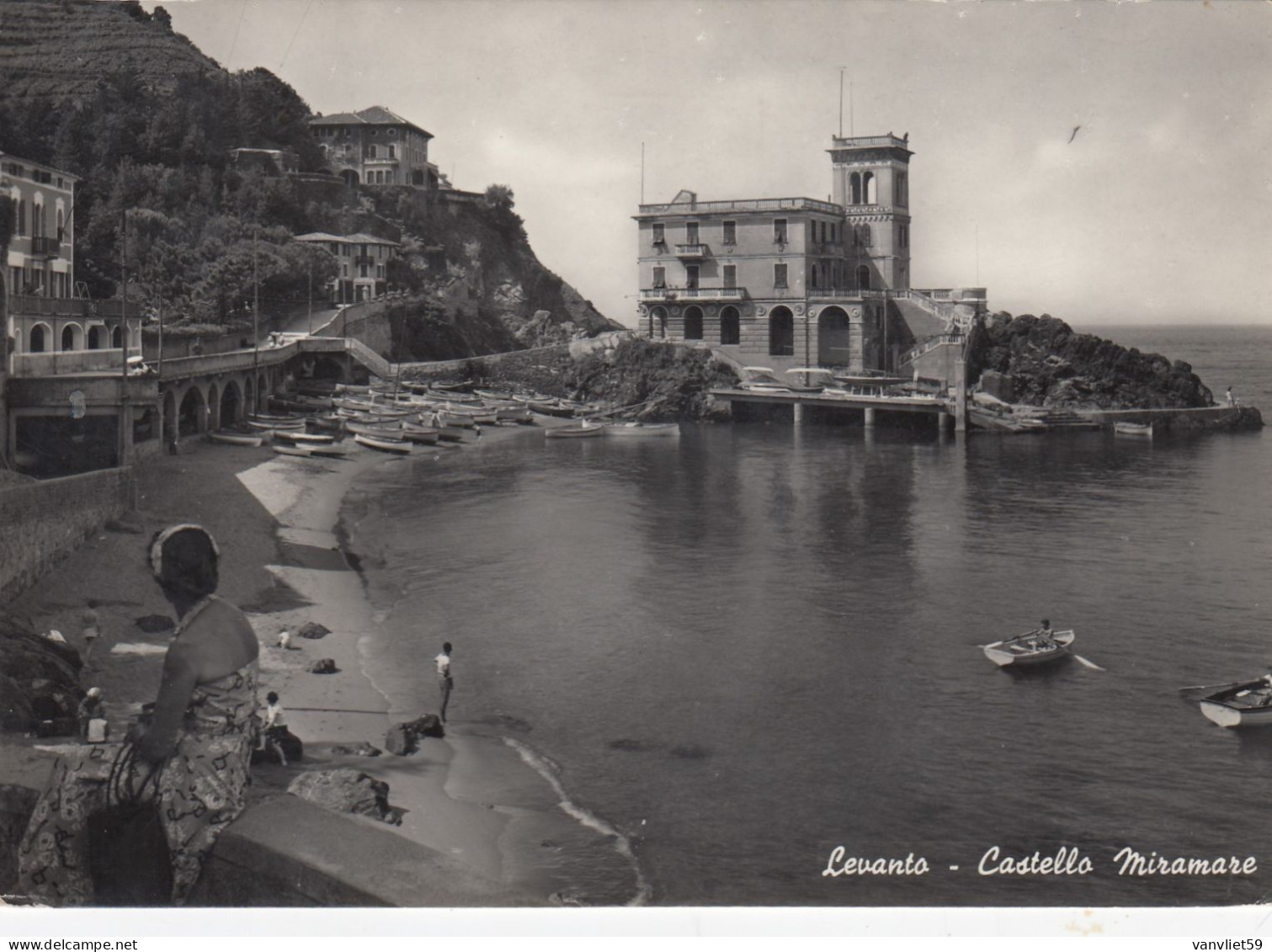 LEVANTO-LA SPEZIA-CASTELLO MIRAMARE CARTOLINA VERA FOTOGRAFIA  VIAGGIATA IL 4-7-1956 - La Spezia