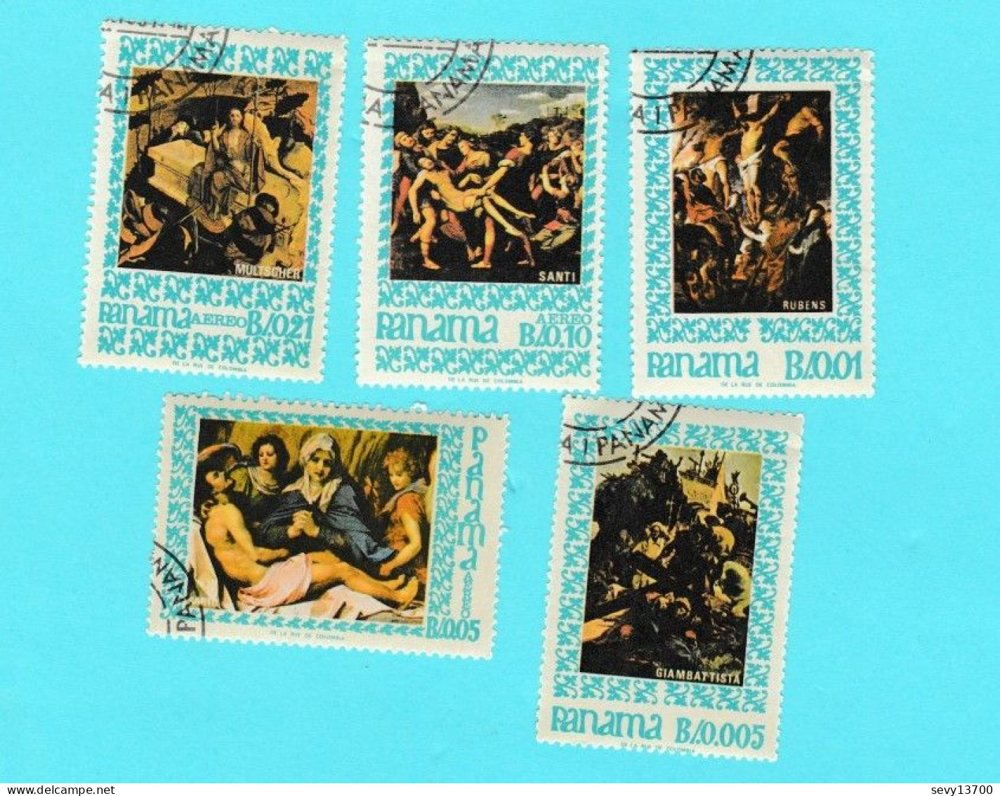 Panama Lot De 16 Timbres Les Tableaux Religieux - Michel Ange - Rubens - El Greco - Velasquez - Léonard Vinci - Santi - - Panamá