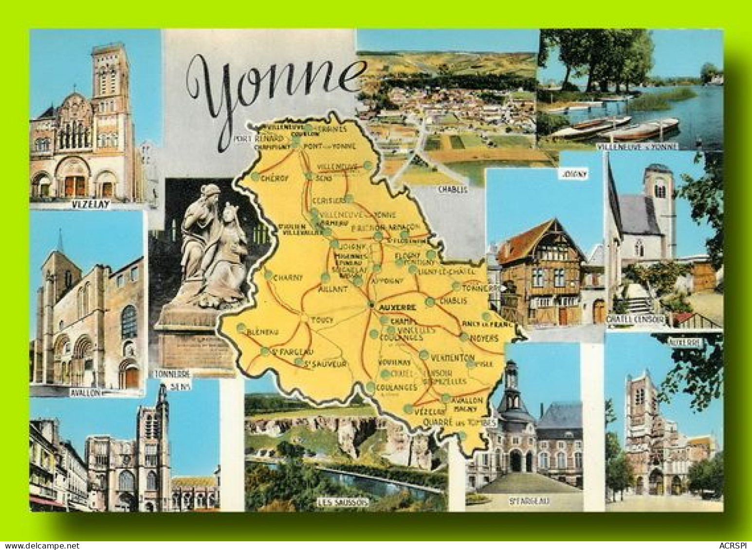 Carte Du Département De L'yonne 89 Map Sens Avallon   24  (scan Recto-verso)MA2010Ter - Auxerre